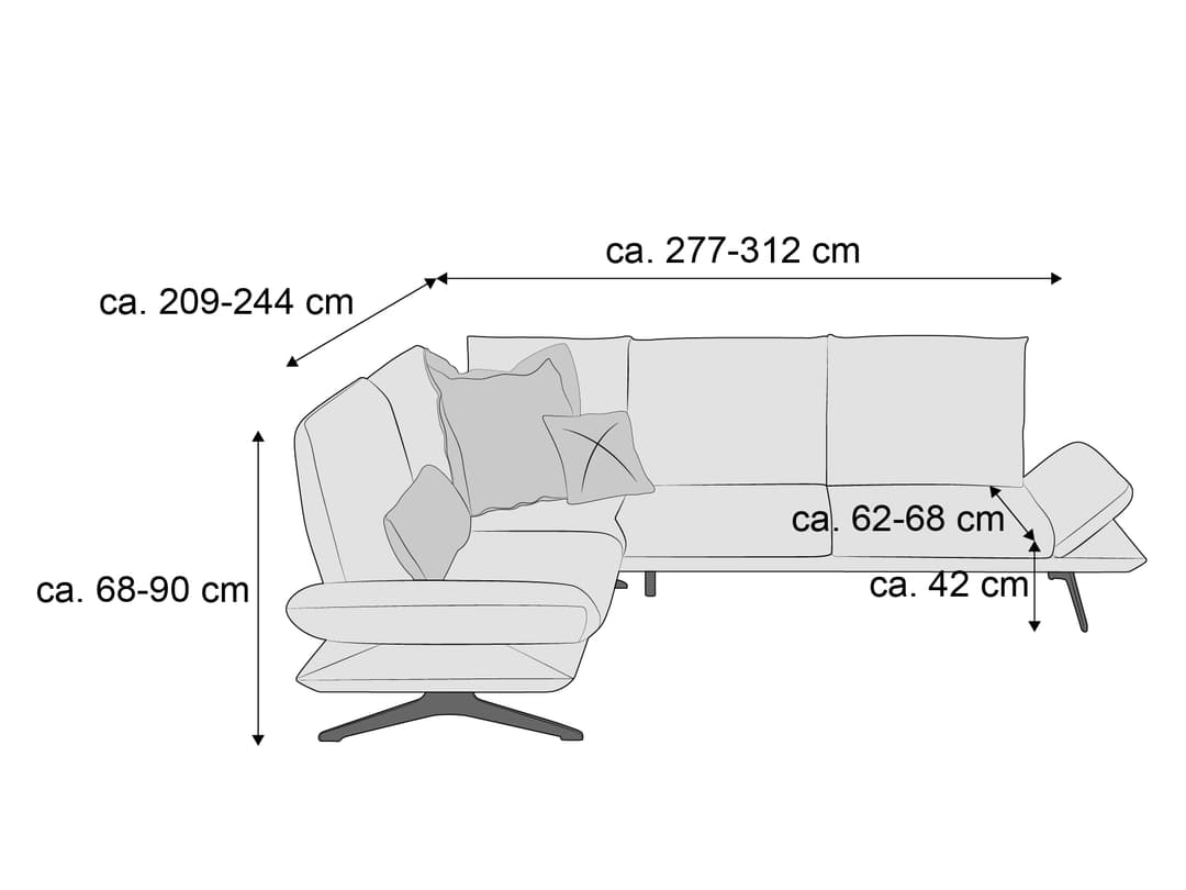 Ecksofa Elements | Weiß