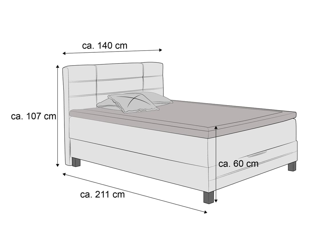 Boxspringbett Samil | Grau
