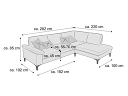 Ecksofa Cavriana VIII | Grau