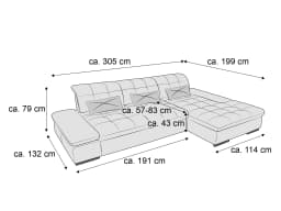 Ecksofa Pilar | Grau