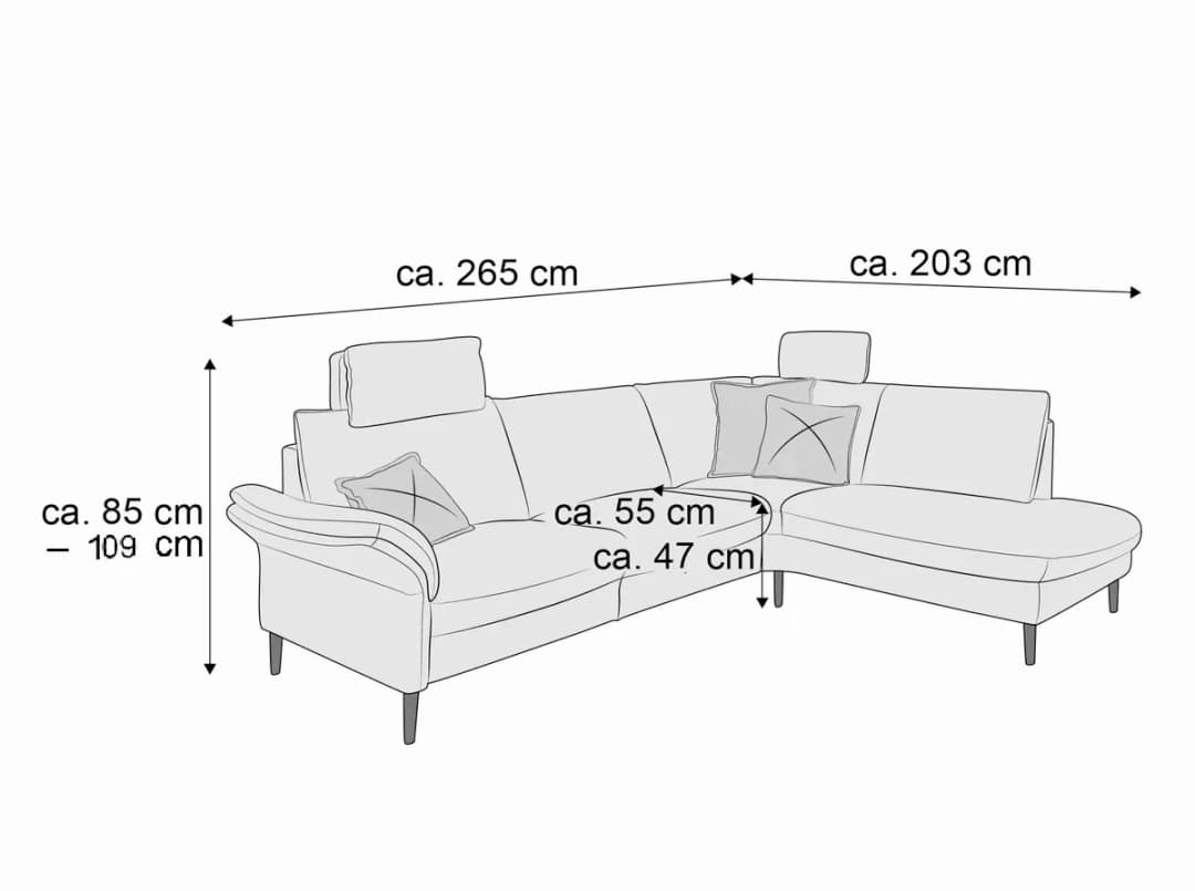 Ecksofa Carpin | Grau
