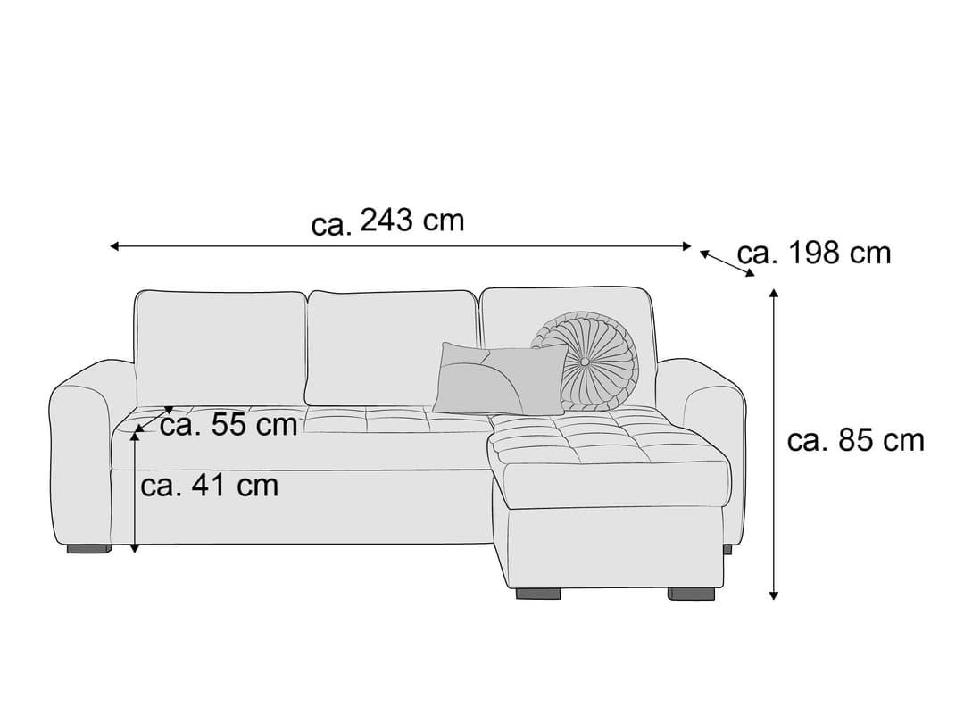 Ecksofa Harder IV | Grau