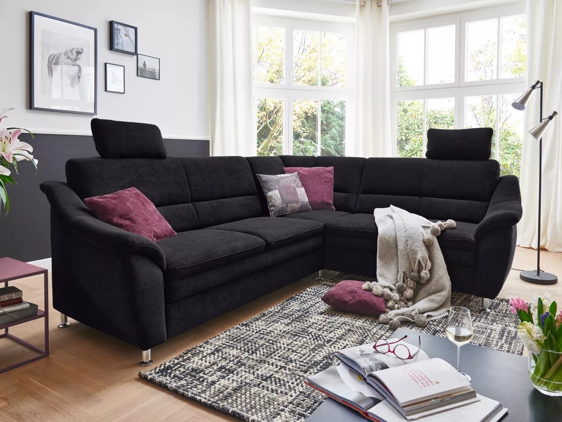Ecksofa Sanzeno | Schwarz