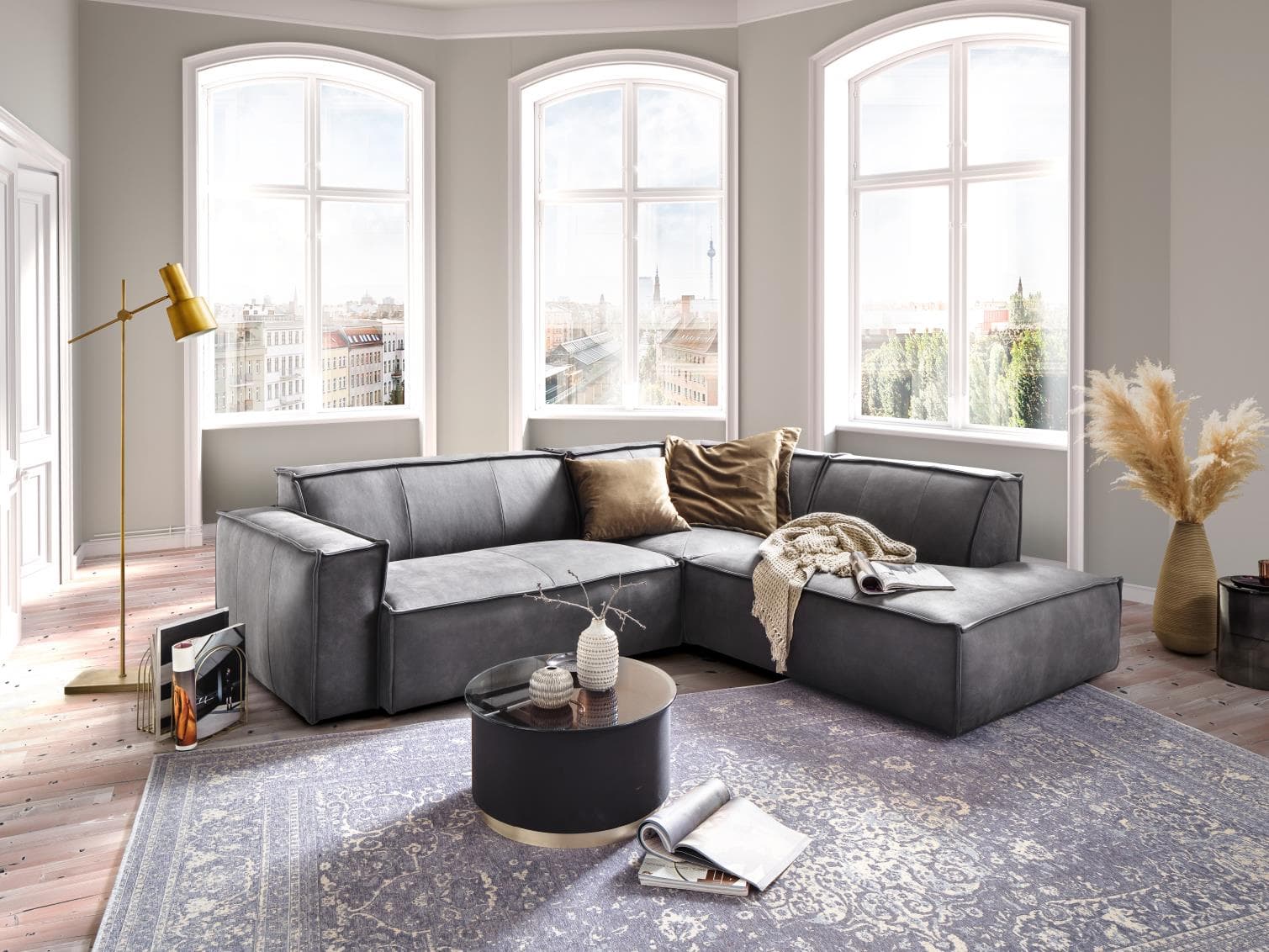 Ecksofa Croviana | Grau
