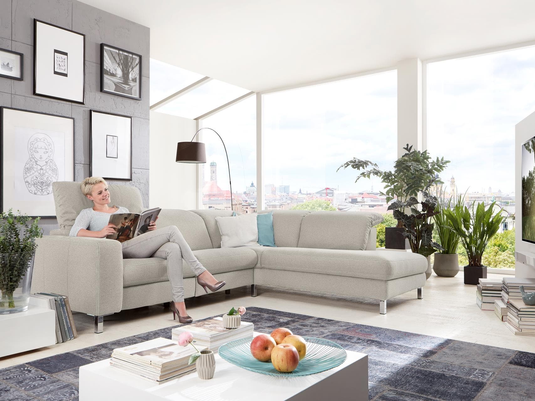 Ecksofa Cabello II | Weiß