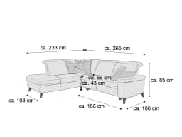 Ecksofa Parula B | Grau