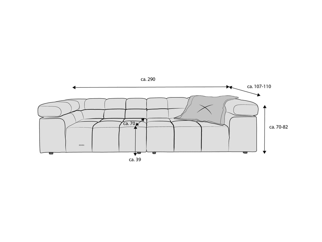 Bigsofa Canaletto II | Grau