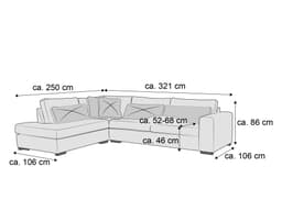 Ecksofa Mahal III | Grau