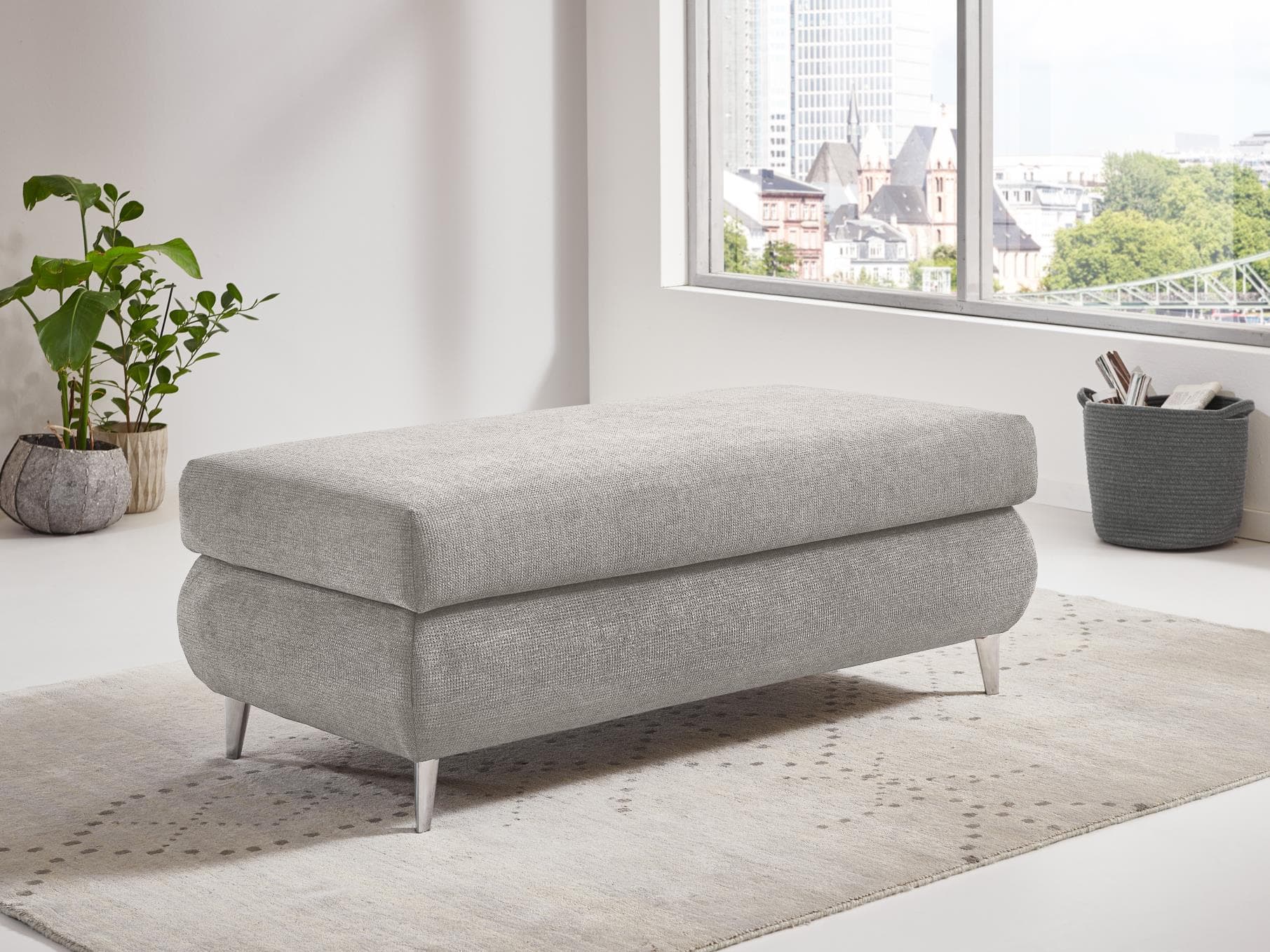 Polsterhocker Monno III | Grau