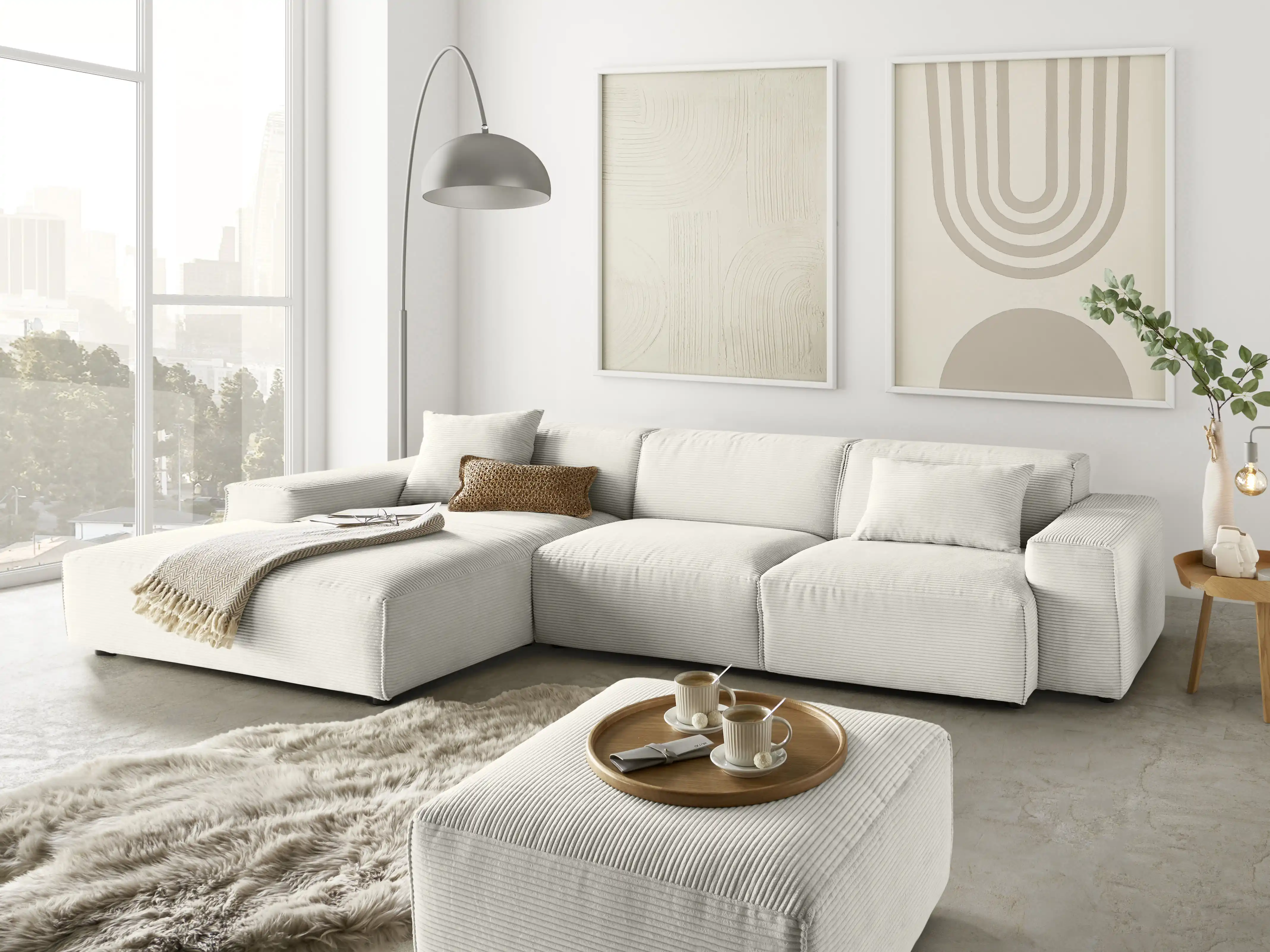 Ecksofa Clifton | Weiß