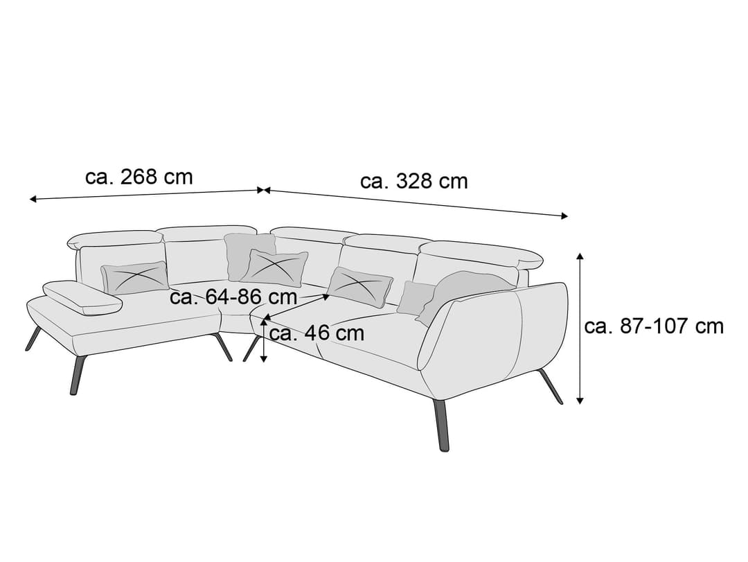 Ecksofa Poppi II | Grau