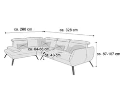 Ecksofa Poppi II | Grau