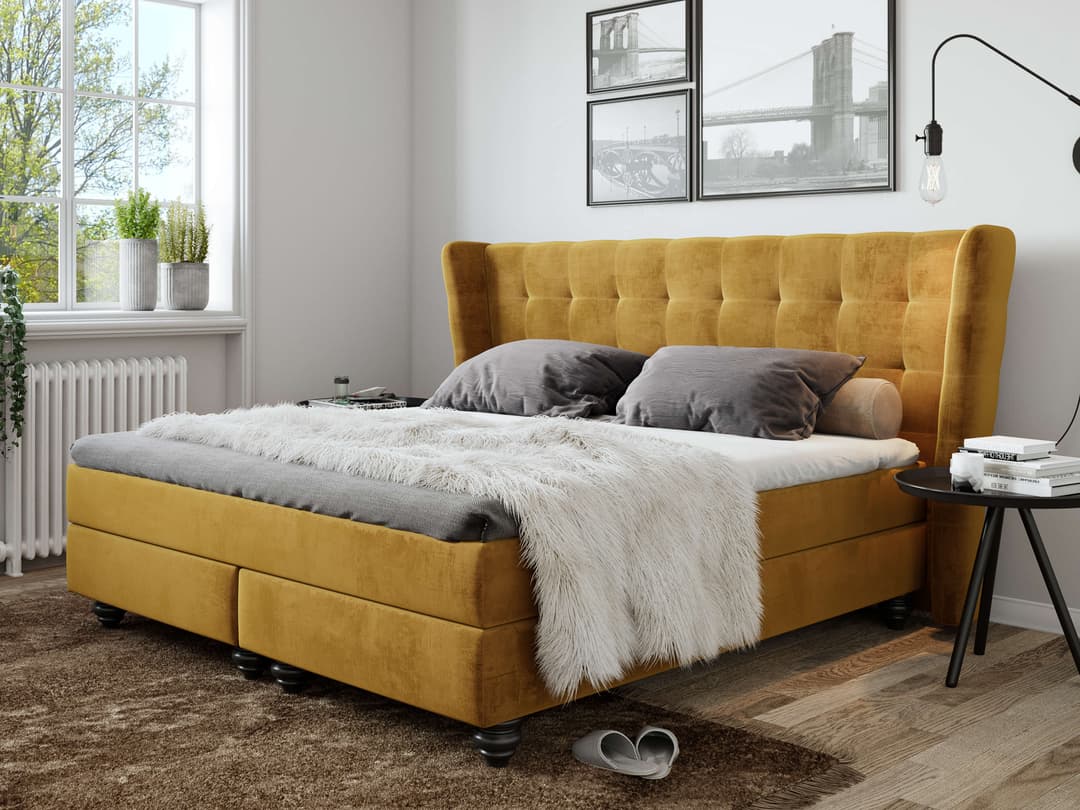 Boxspringbett Salcedo | Gold