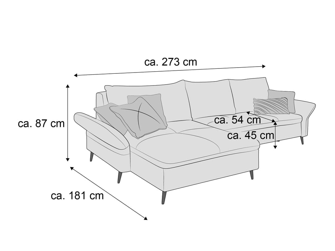Ecksofa Imanuel | Grau