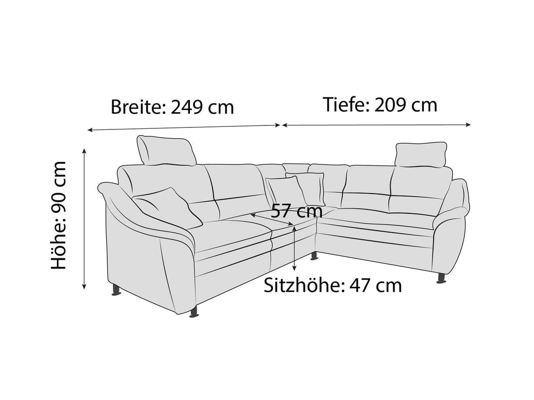Ecksofa Sanzeno | Grau