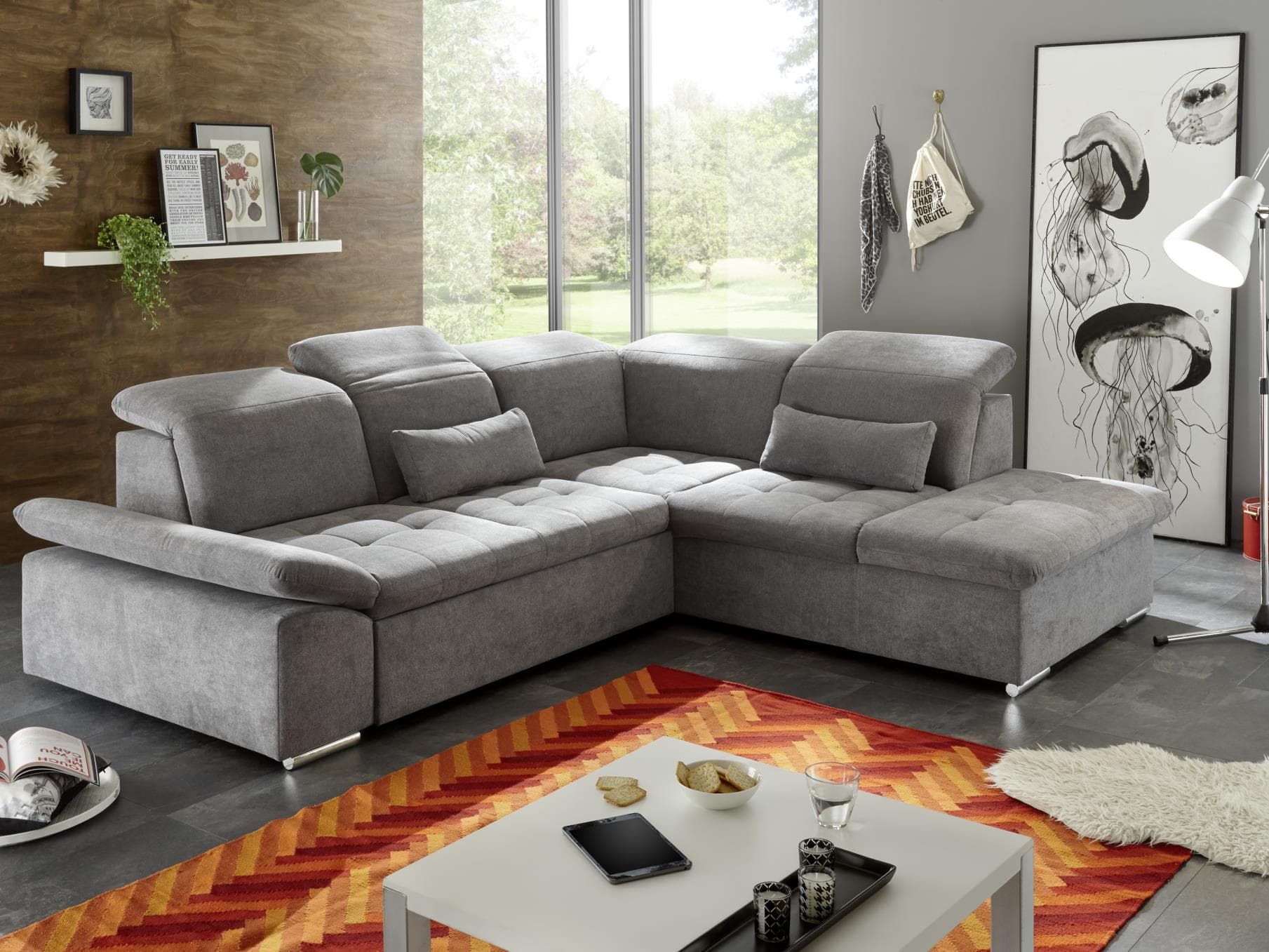 Ecksofa Borgiallo | Grau