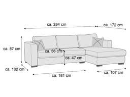 Ecksofa Mindy II | Grau