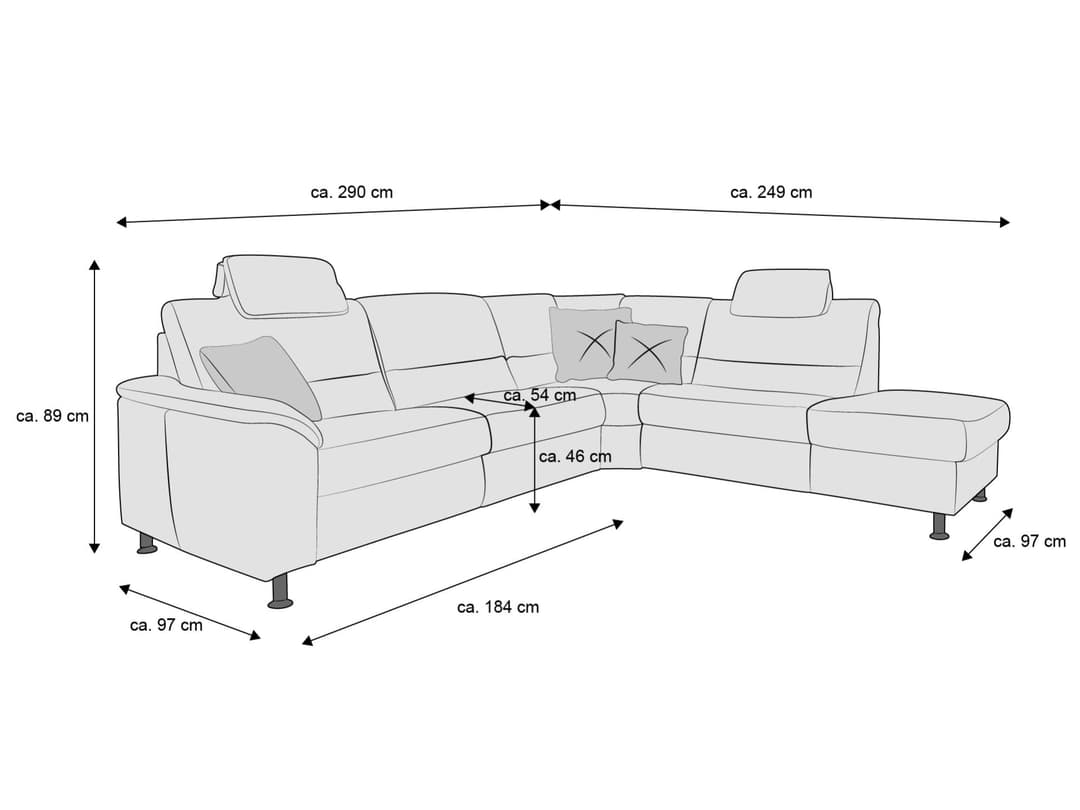 Ecksofa Provesano | Grau
