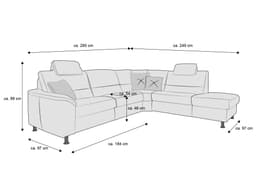 Ecksofa Provesano | Grau