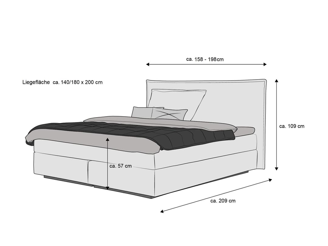 Boxspringbett Kalvari | Grau