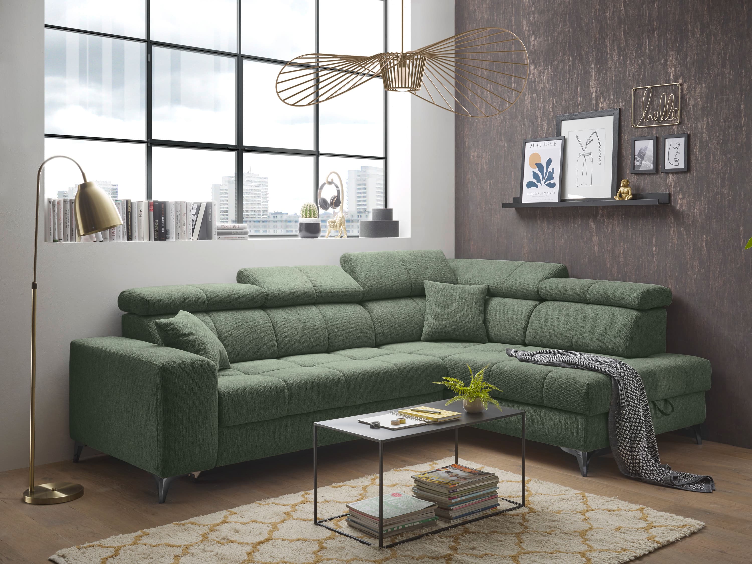Ecksofa Ballack IV | Grün