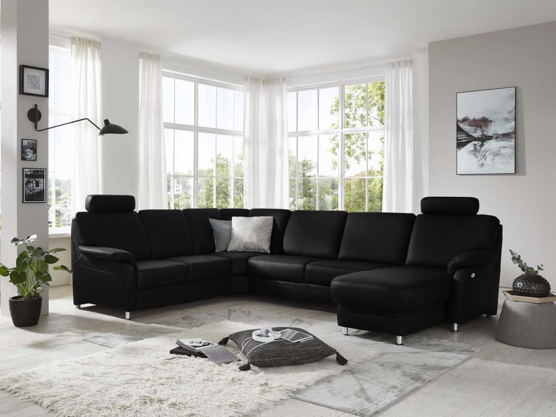 Wohnlandschaft Pinzano L | Schwarz