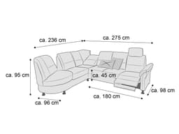 Ecksofa Borken | Grau