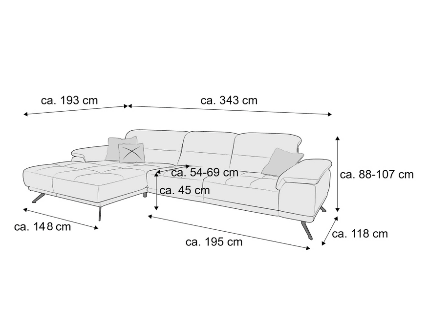 Ecksofa Petrana | Gelb