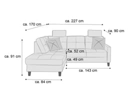 Ecksofa Samara II | Grau
