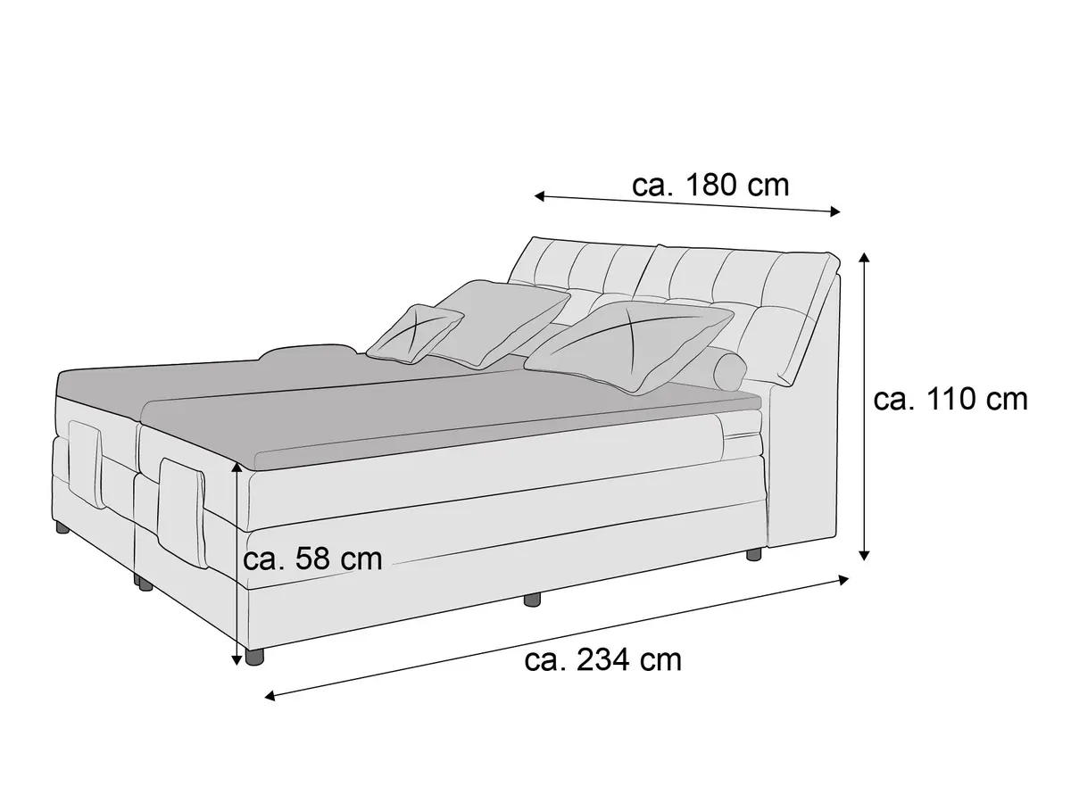 Boxspringbett Bresseo II | Weiß