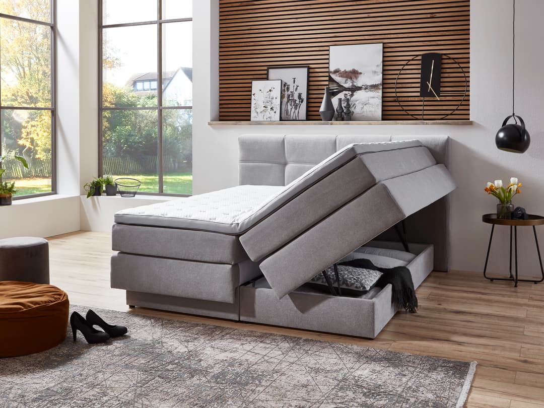 Boxspringbett Saargau | Silber