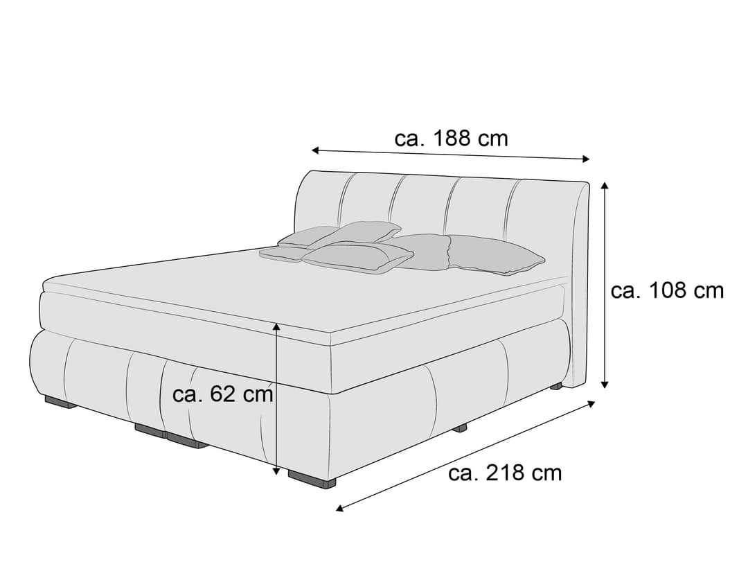 Boxspringbett Sarnica | Grau