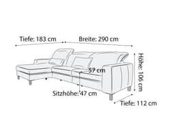 Ecksofa Cabello | Weiß