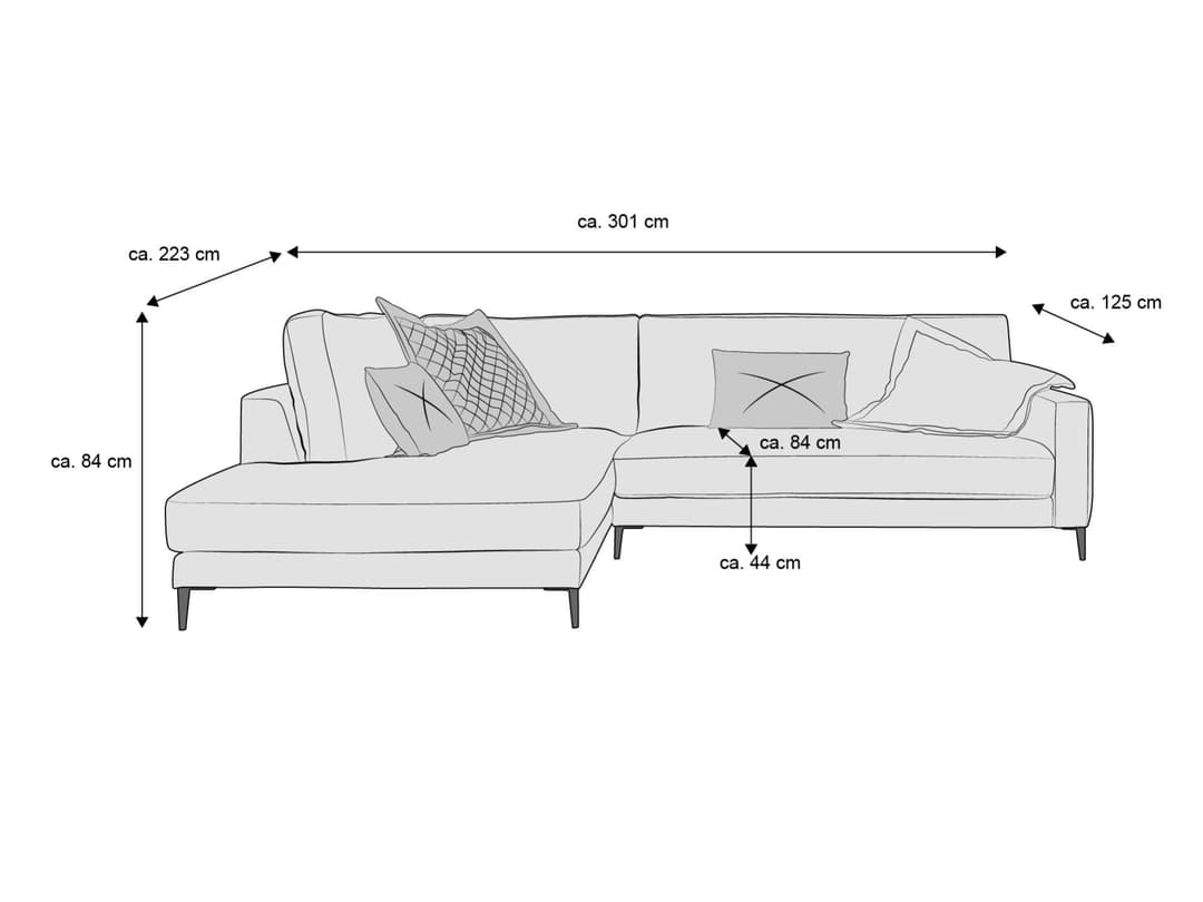 Ecksofa Cortino II | Mehrfarbig