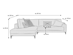 Ecksofa Cortino II | Mehrfarbig