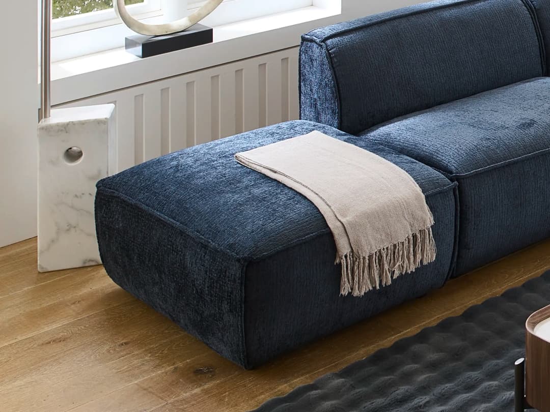 Polsterhocker Kasa II | Blau
