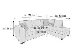 Ecksofa Hailey | Rosa