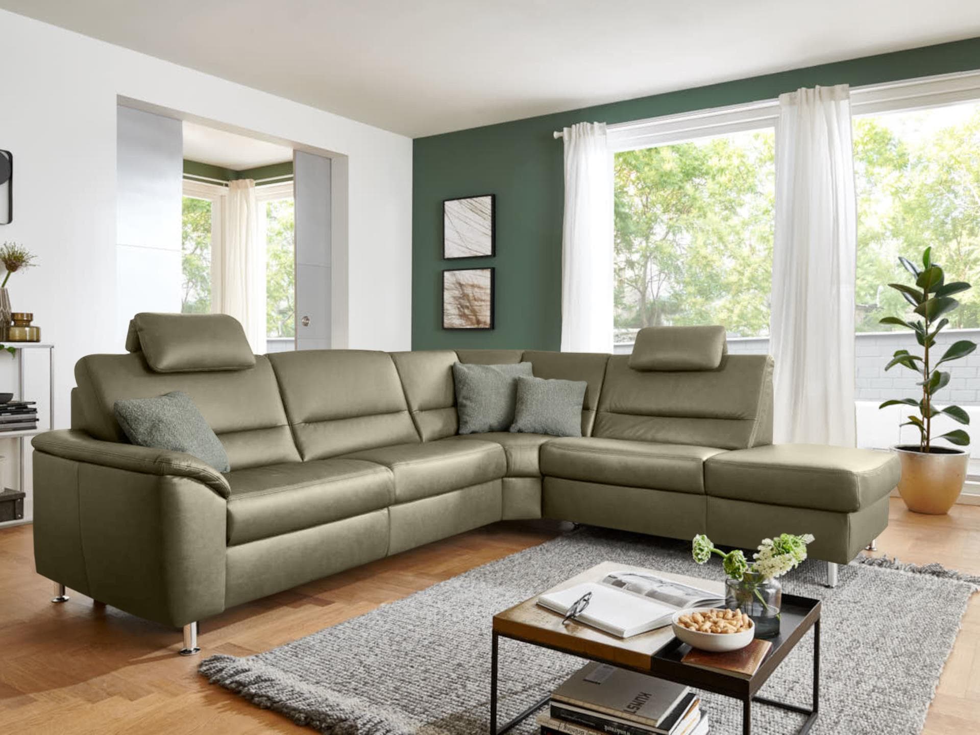 Ecksofa Provesano | Grün