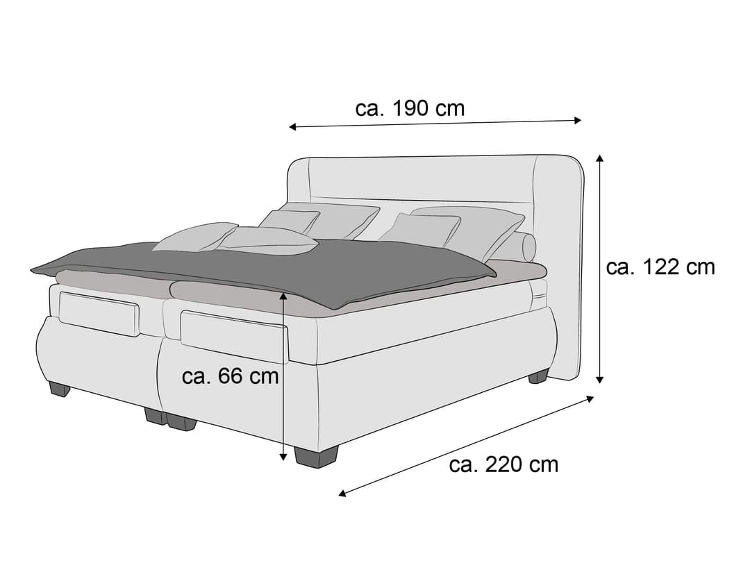 Boxspringbett Bolero | Grau
