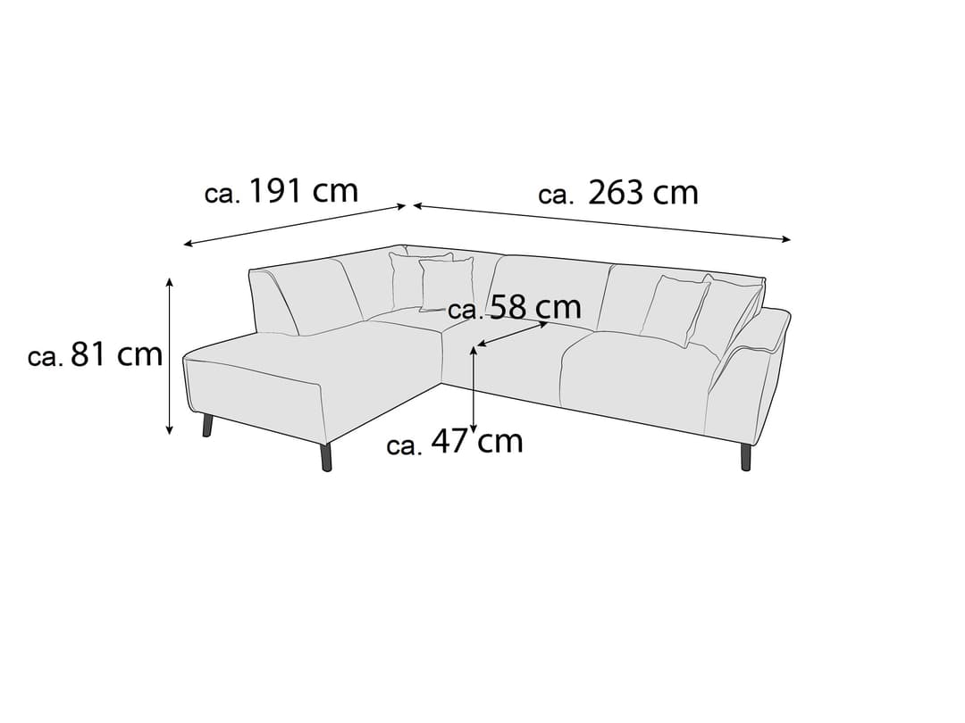 Ecksofa Daro II | Grau