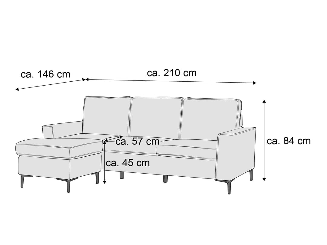 Ecksofa Vigan | Grau