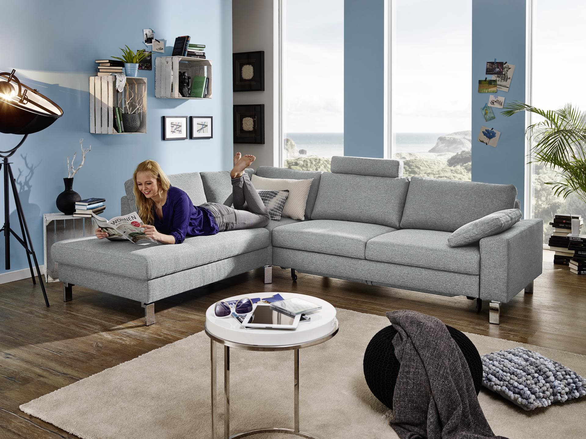 Ecksofa Cabianca | Grau