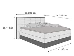 Boxspringbett Bigome II | Grau