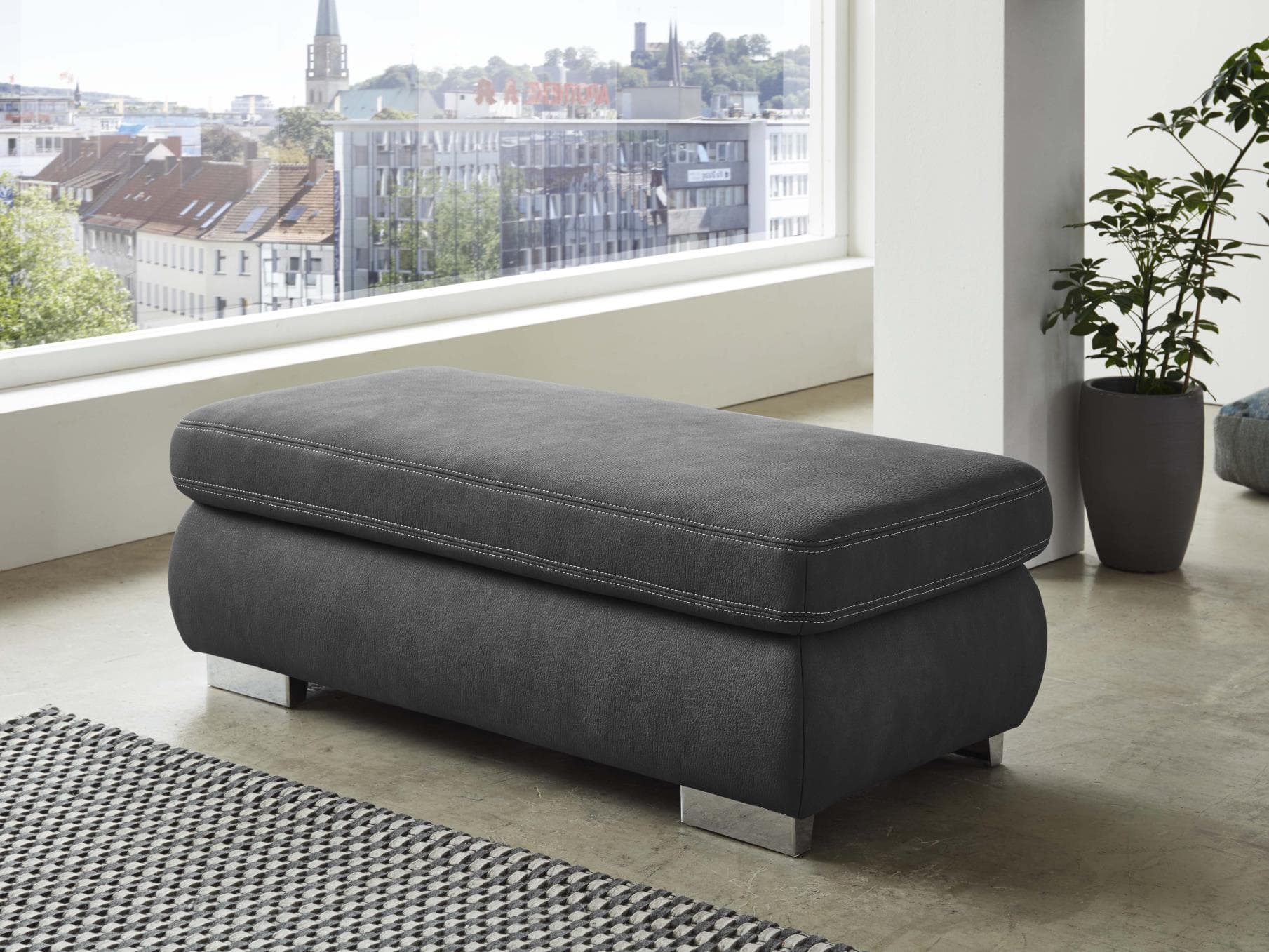 Polsterhocker Montello II | Grau