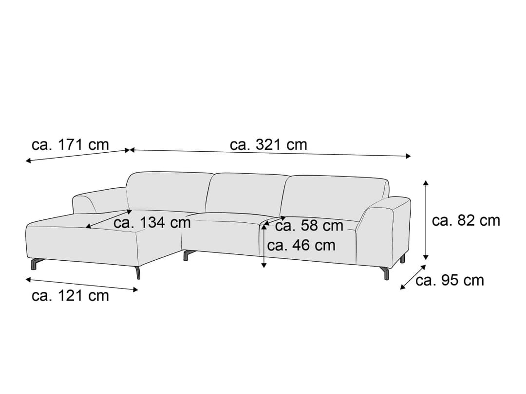Ecksofa Meryem | Grau