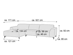 Ecksofa Meryem | Grau