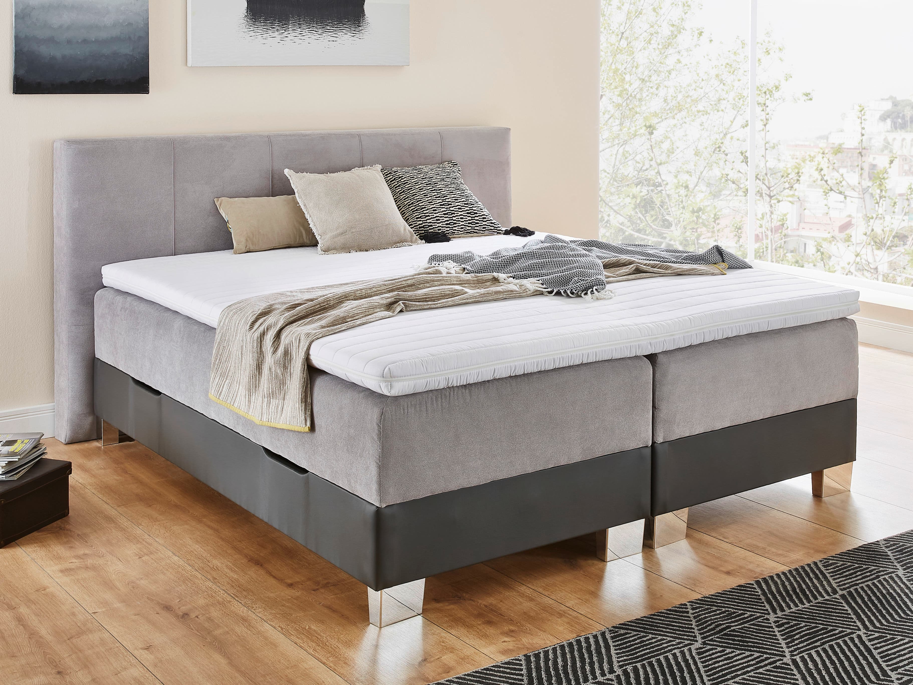 Boxspringbett Scharek | Grau