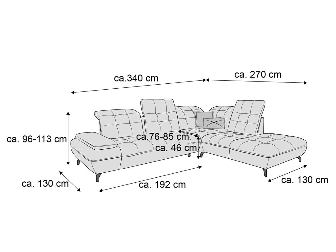 Ecksofa Piero Bett | Grün