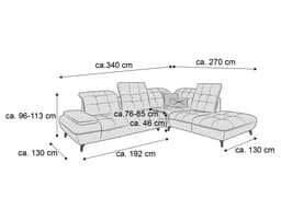 Ecksofa Piero Bett | Grün