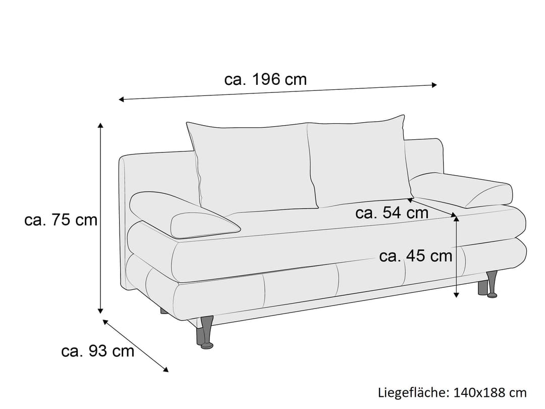 Schlafsofa Silvretta Cord | Weiß